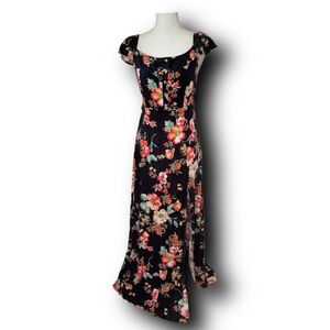 Band of Gypsies Black Floral Boho Maxi Dress